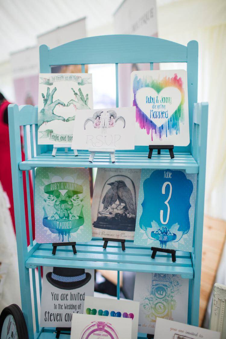 Alternative Stationery Water Colour Tie The Knot Wedding Carnival Hertfordshire Fair Event http://www.binkynixon.com/
