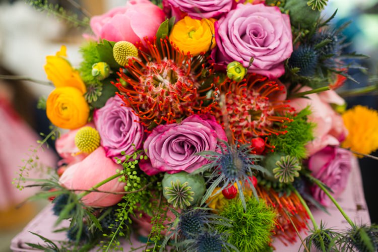 Colourful Bouquet Flowers Bride Bridal The Flower Hut Tie The Knot Wedding Carnival Hertfordshire Fair Event http://www.binkynixon.com/