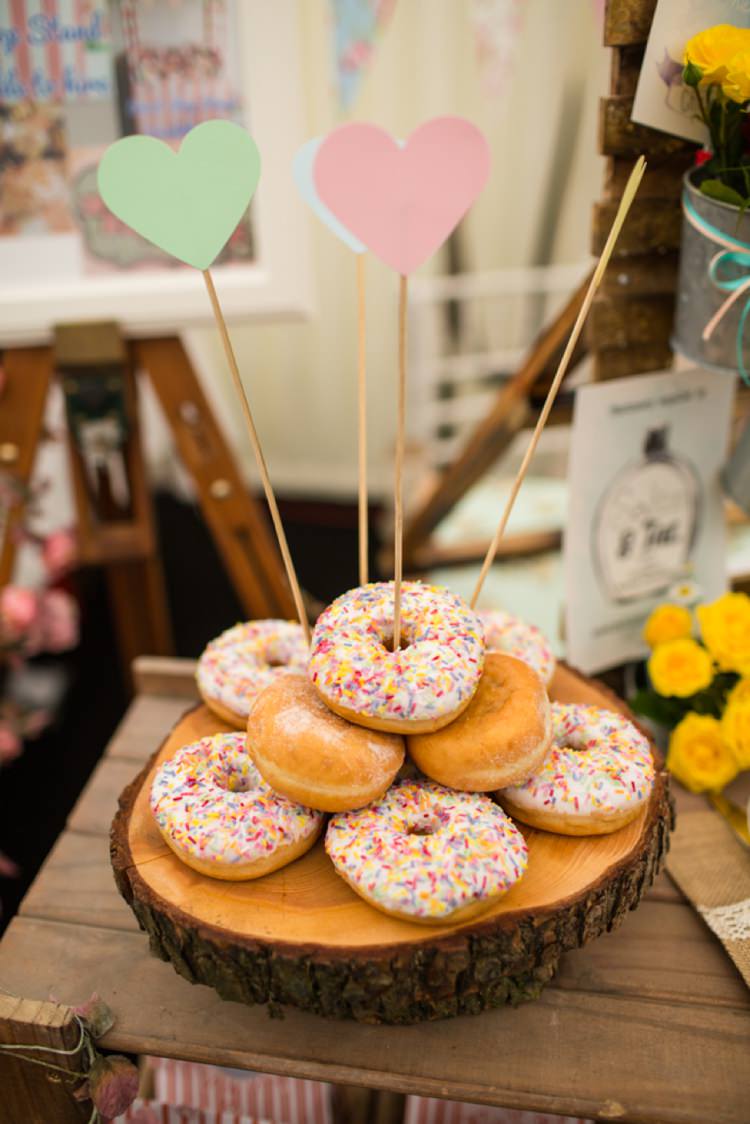 Donut Cake Dolly Dimples Weddings Tie The Knot Wedding Carnival Hertfordshire Fair Event http://www.binkynixon.com/