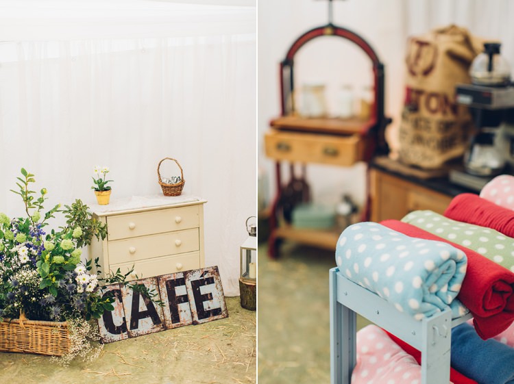 Chilled DIY Beach Front Cafe Cornwall Yellow Blue Wedding http://missgen.com/