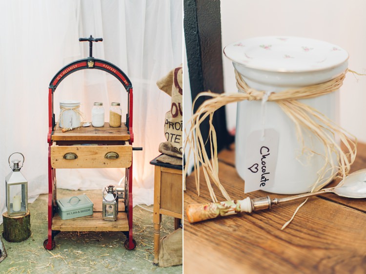 Chocolate Bar Stand Chilled DIY Beach Front Cafe Cornwall Yellow Blue Wedding http://missgen.com/