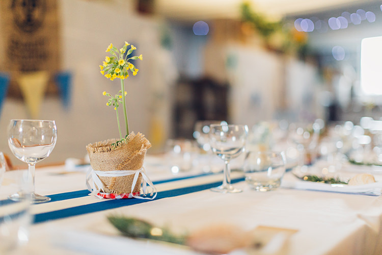 Chilled DIY Beach Front Cafe Cornwall Yellow Blue Wedding http://missgen.com/