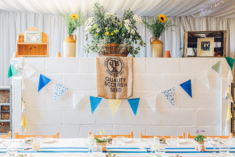 Chilled DIY Beach Front Cafe Cornwall Yellow Blue Wedding http://missgen.com/