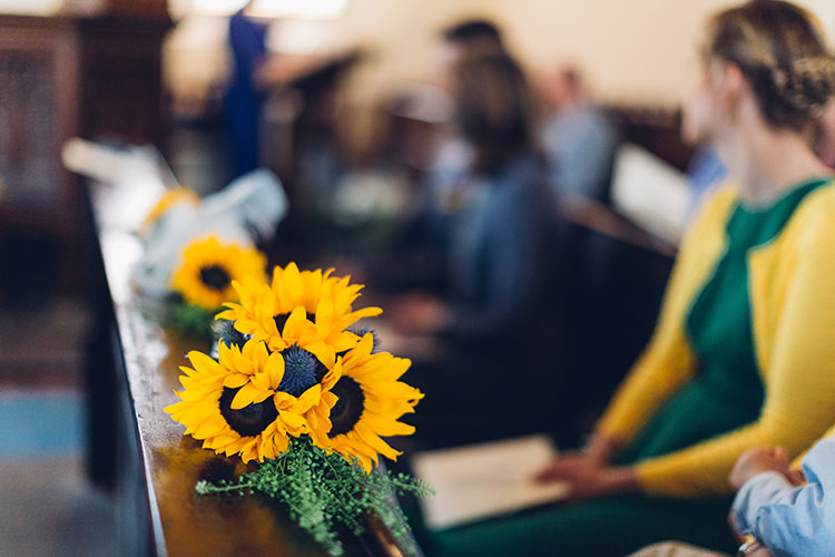 Chilled DIY Beach Front Cafe Cornwall Yellow Blue Wedding http://missgen.com/