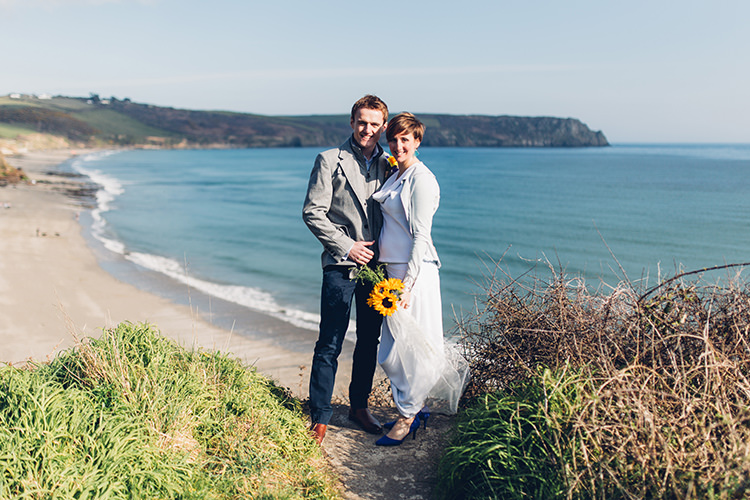 Chilled DIY Beach Front Cafe Cornwall Yellow Blue Wedding http://missgen.com/