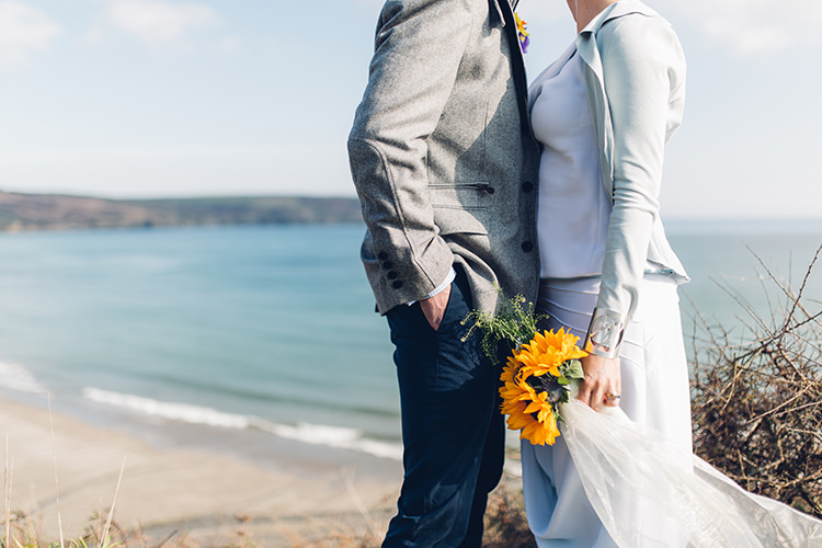 Chilled DIY Beach Front Cafe Cornwall Yellow Blue Wedding http://missgen.com/