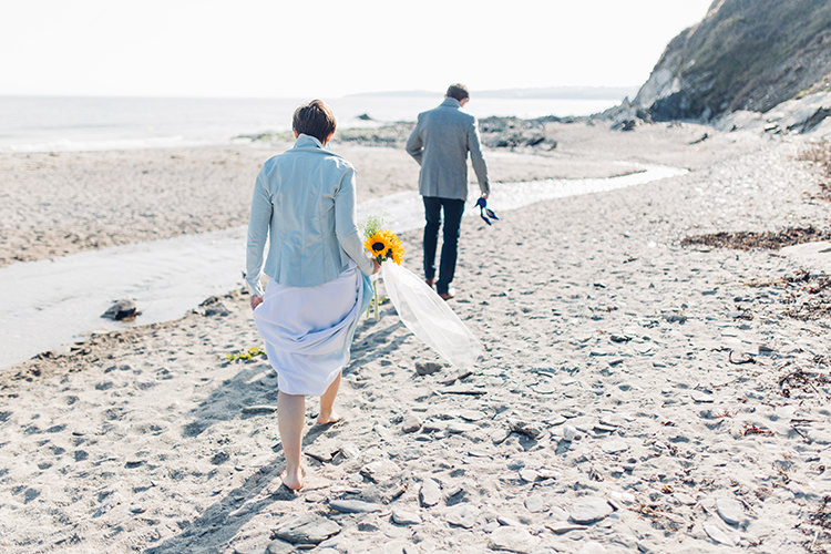 Chilled DIY Beach Front Cafe Cornwall Yellow Blue Wedding http://missgen.com/
