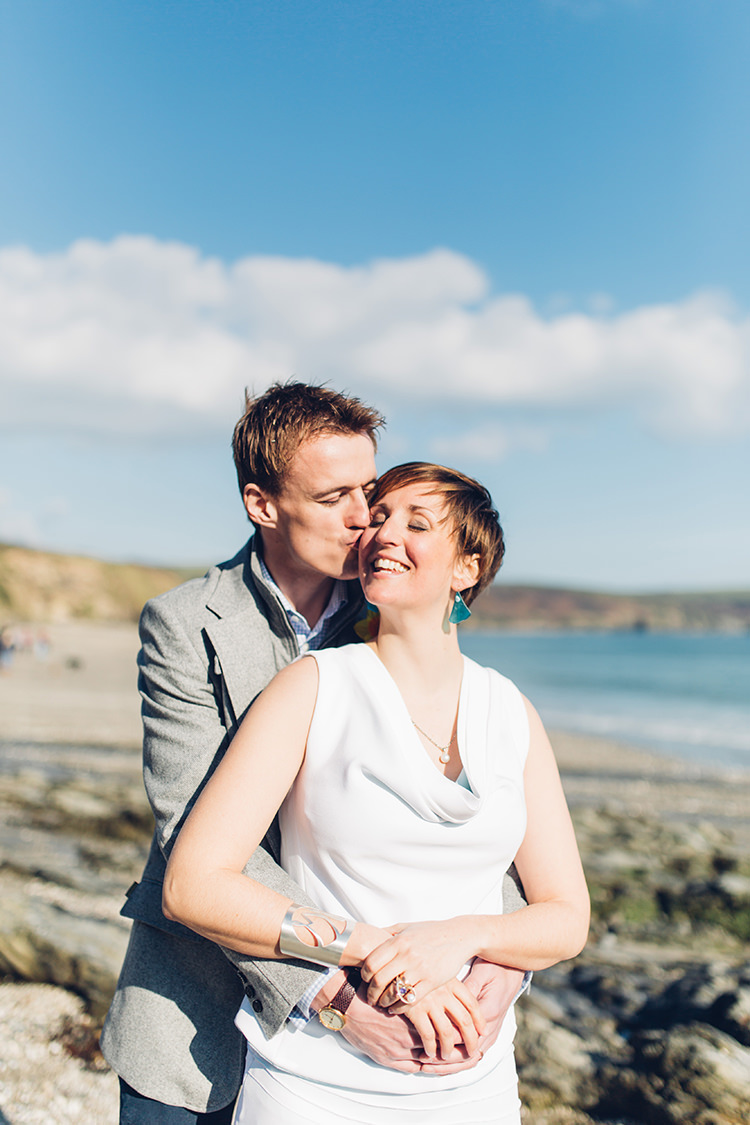 Chilled DIY Beach Front Cafe Cornwall Yellow Blue Wedding http://missgen.com/