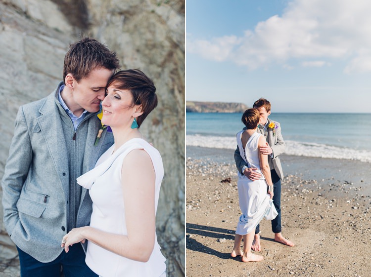 Chilled DIY Beach Front Cafe Cornwall Yellow Blue Wedding http://missgen.com/