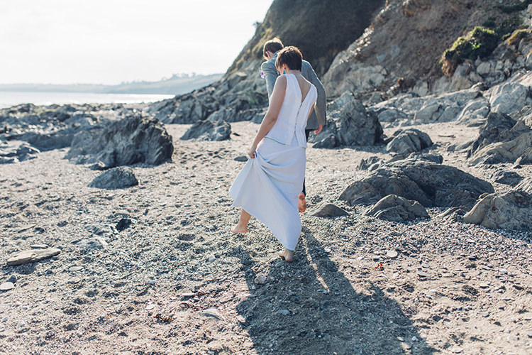 Chilled DIY Beach Front Cafe Cornwall Yellow Blue Wedding http://missgen.com/