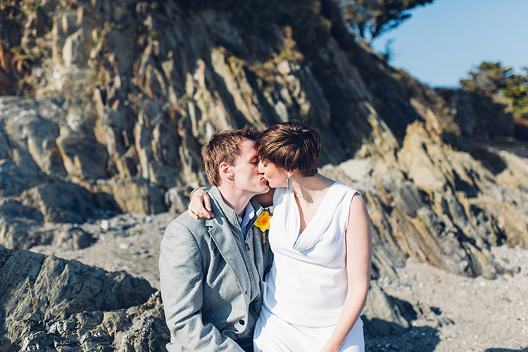 Chilled DIY Beach Front Cafe Cornwall Yellow Blue Wedding http://missgen.com/