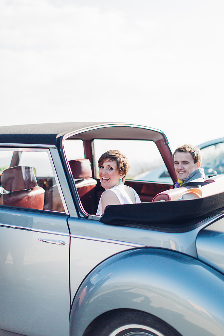 Chilled DIY Beach Front Cafe Cornwall Yellow Blue Wedding http://missgen.com/