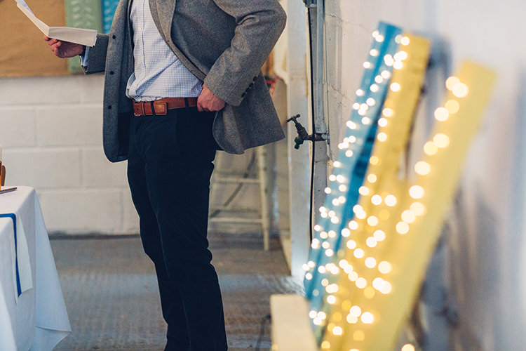 Chilled DIY Beach Front Cafe Cornwall Yellow Blue Wedding http://missgen.com/