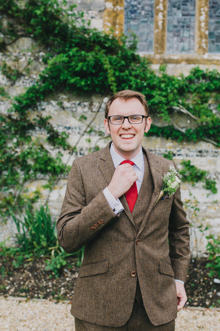 Brown Tweed Suit Groom DIY Picnic Village Fete Feel Wedding http://peppermintlovephotography.com/