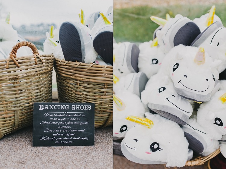 Slippers Dancing Shoes Unicorn DIY Picnic Village Fete Feel Wedding http://peppermintlovephotography.com/