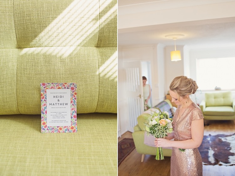 Home Made Countryside Spring Wedding Sequin Gold Dress Oxford http://www.cottoncandyweddings.co.uk/