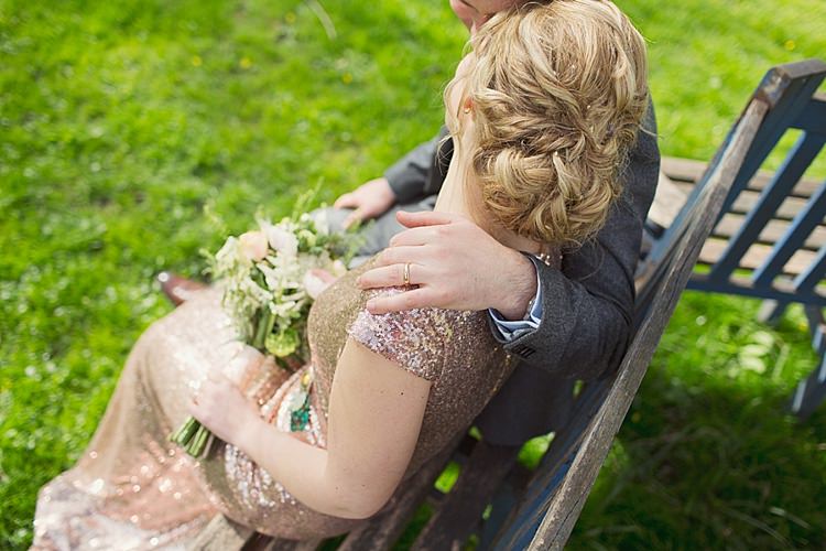 Home Made Countryside Spring Wedding Sequin Gold Dress Oxford http://www.cottoncandyweddings.co.uk/