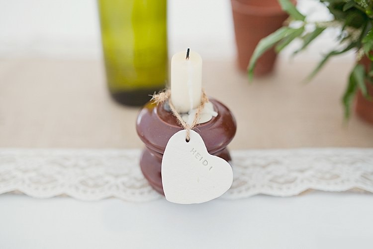 Candle Place Names Cards Home Made Countryside Spring Wedding Sequin Gold Dress Oxford http://www.cottoncandyweddings.co.uk/