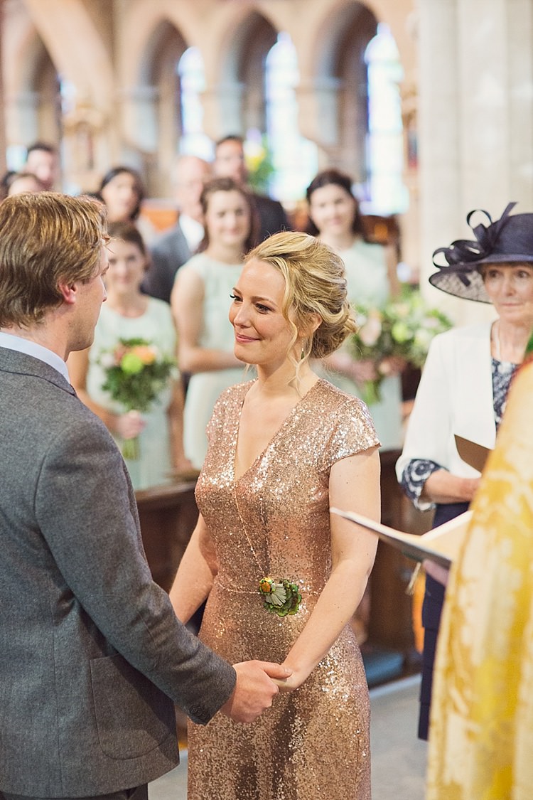Home Made Countryside Spring Wedding Sequin Gold Dress Oxford http://www.cottoncandyweddings.co.uk/
