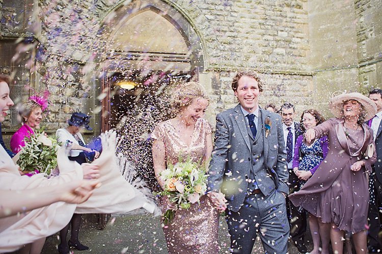 Confetti Home Made Countryside Spring Wedding Sequin Gold Dress Oxford http://www.cottoncandyweddings.co.uk/