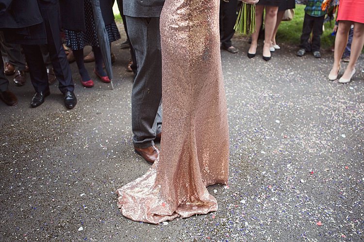 Home Made Countryside Spring Wedding Sequin Gold Dress Oxford http://www.cottoncandyweddings.co.uk/