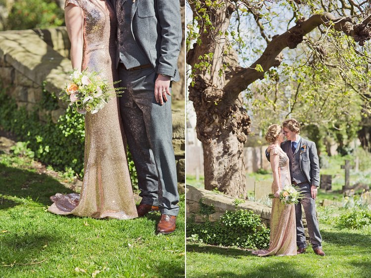Home Made Countryside Spring Wedding Sequin Gold Dress Oxford http://www.cottoncandyweddings.co.uk/