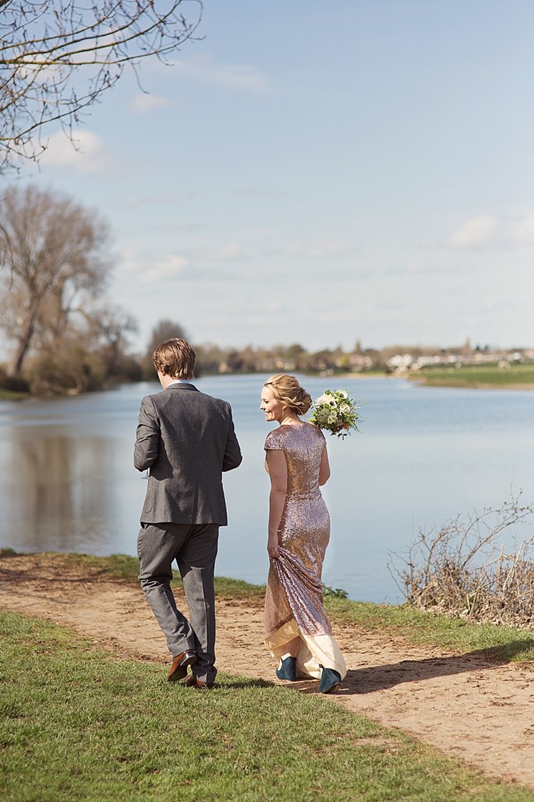 Home Made Countryside Spring Wedding Sequin Gold Dress Oxford http://www.cottoncandyweddings.co.uk/
