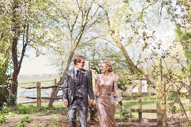 Home Made Countryside Spring Wedding Sequin Gold Dress Oxford http://www.cottoncandyweddings.co.uk/