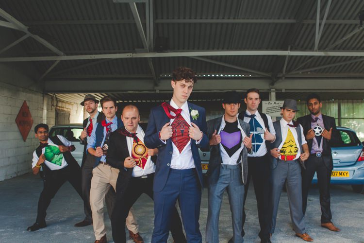 Groom Groomsmen 1950s Superhero Diner Wedding http://www.cherryredphotography.co.uk/