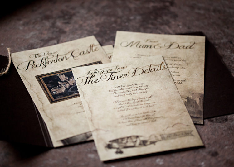 Stationery Invitations Dramatic Rich Rustic Harry Potter Wedding http://hbaphotography.com/