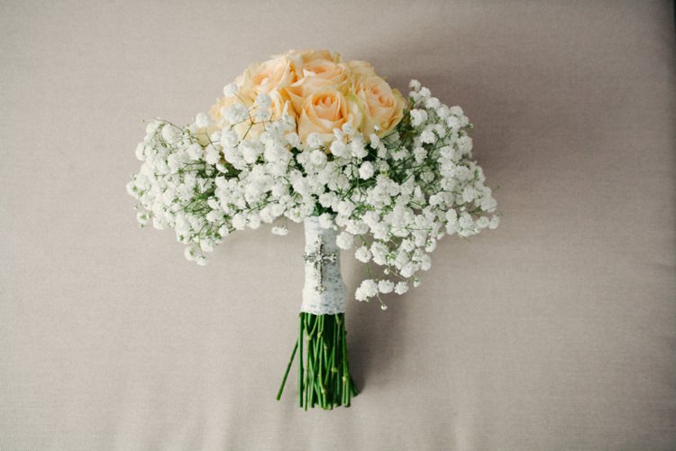 Rose Gypsophila Baby Breath Bouquet Whimsical Peach Afternoon Tea Party Wedding http://clairemacintyre.com/