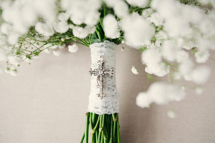 Cross Brooch Bouquet Bride Bridal Lace Whimsical Peach Afternoon Tea Party Wedding http://clairemacintyre.com/