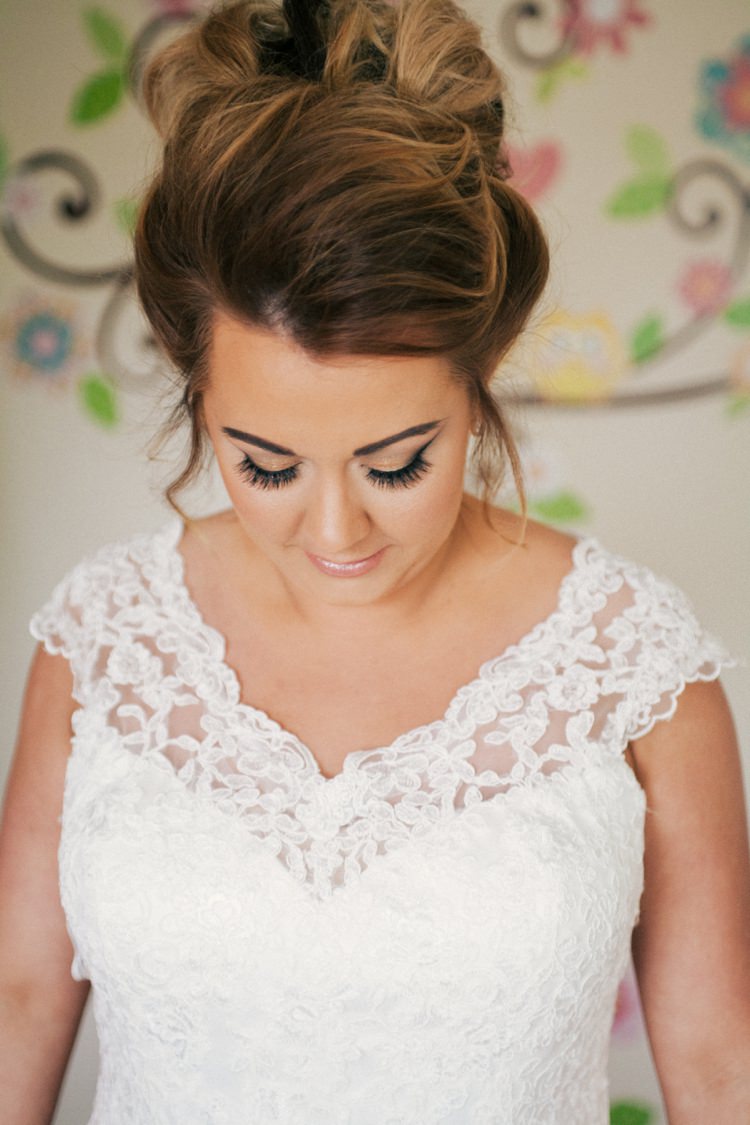 Bride Bridal Make Up Lashes Eyes Whimsical Peach Afternoon Tea Party Wedding http://clairemacintyre.com/