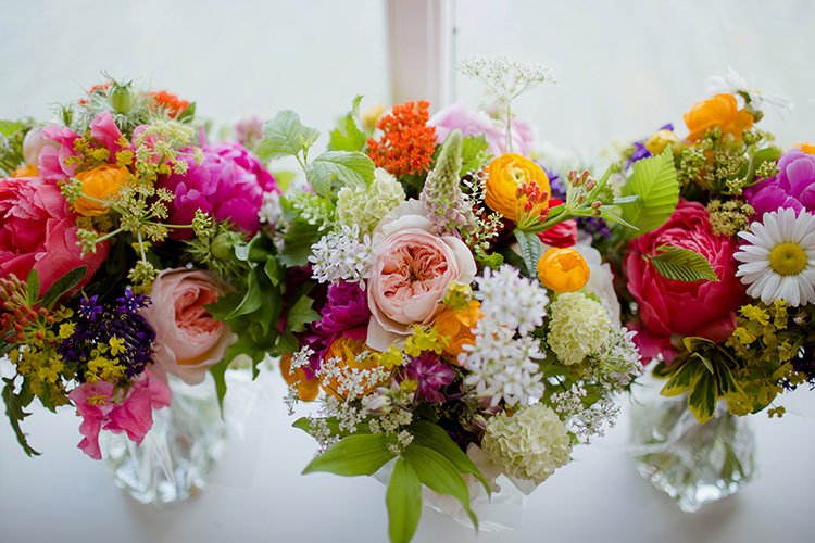 Bouquets Flowers Bride Bridal Bridesmaids Vibrant Quirky Colourful Spring London Wedding http://www.ireneyapweddings.com/