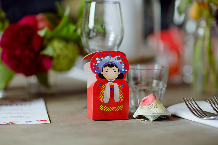 Fortune Cookie Favours Vibrant Quirky Colourful Spring London Wedding http://www.ireneyapweddings.com/