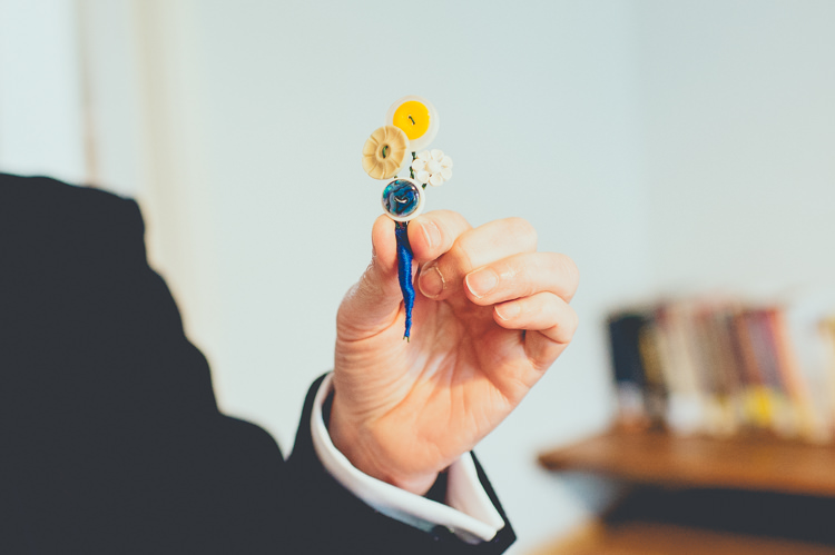 DIY button boutonnière Groom Fun Enchantment Under The Sea Dance Blue London Wedding http://bigbouquet.co.uk/
