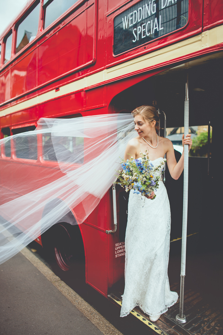 Veil Bride London Bus Fun Enchantment Under The Sea Dance Blue London Wedding http://bigbouquet.co.uk/