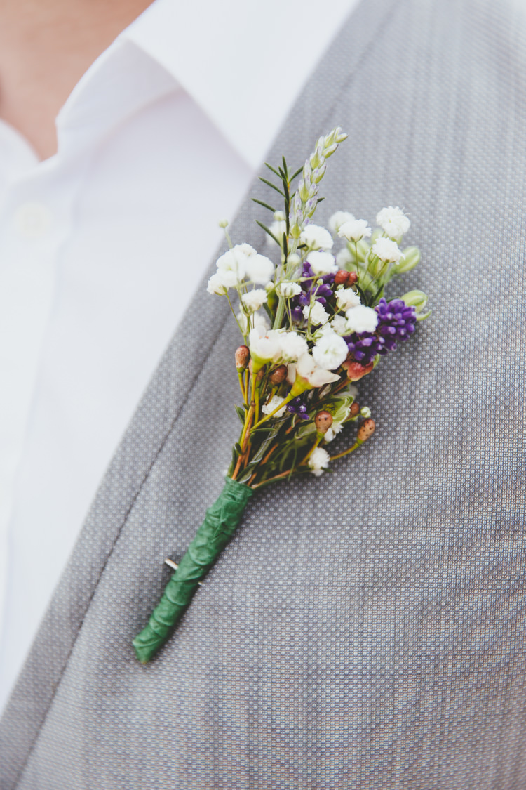 Groom Buttonhile Wild Flowers Relaxed Fun Rustic Countryside Barn Wedding http://www.paulunderhill.com/