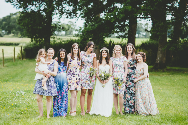 Floral Bridesmaid Dresses Mismatched Relaxed Fun Rustic Countryside Barn Wedding http://www.paulunderhill.com/