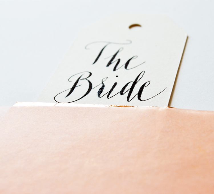 Copper Leaf Place Name Calligraphy Luggage Tag Tutorial DIY Lettering