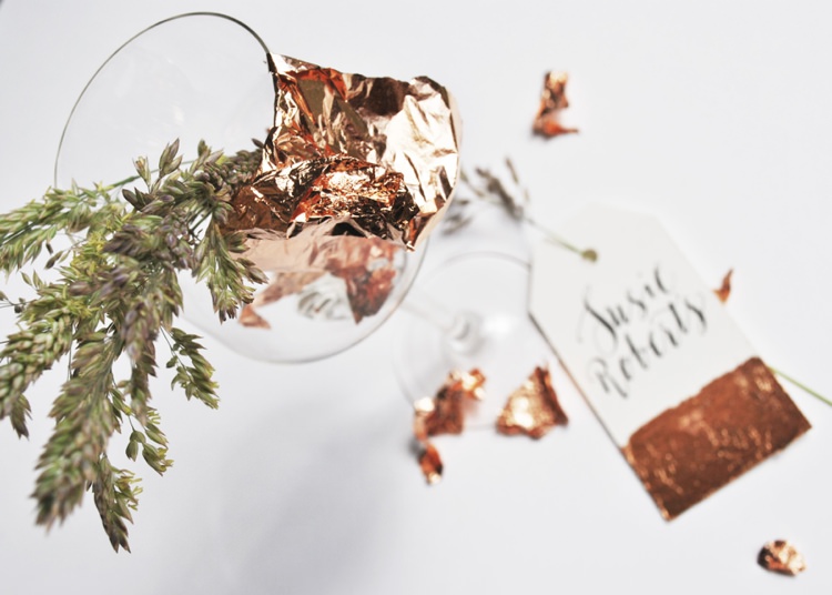Copper Leaf Place Name Calligraphy Luggage Tag Tutorial DIY Lettering