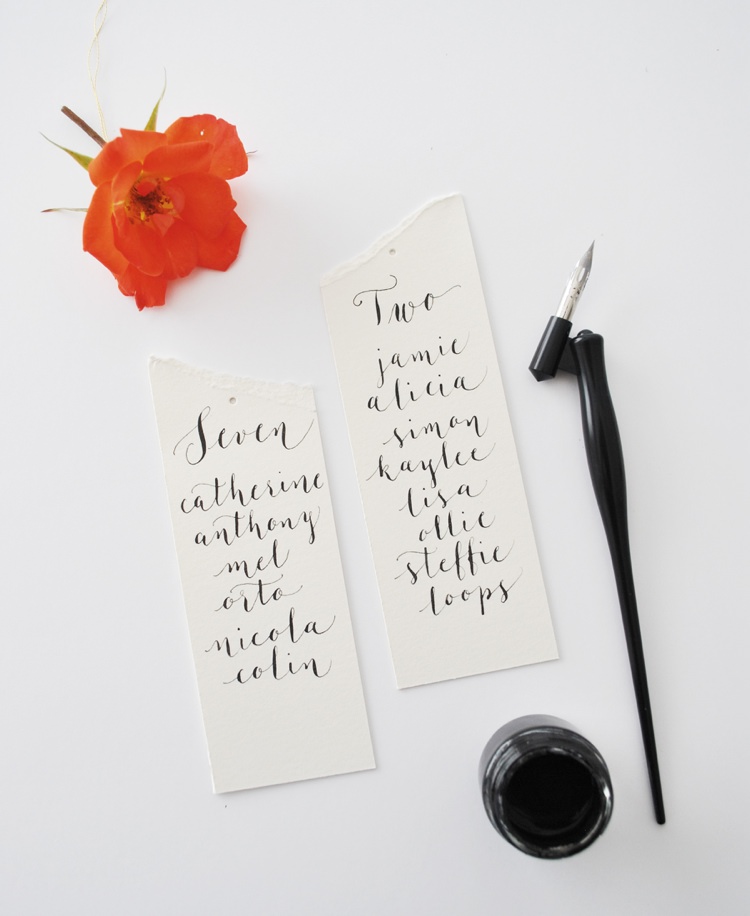 DIY Calligraphy Table Plan DIY Tutorial Flower Seating Chart