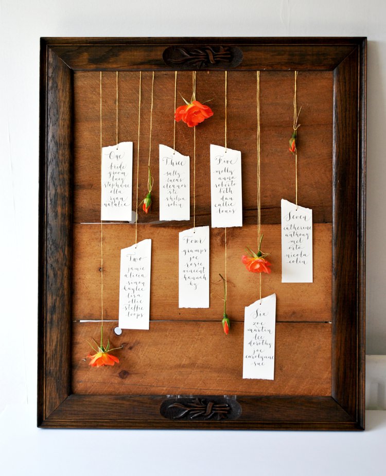 DIY Calligraphy Table Plan DIY Tutorial Flower Seating Chart