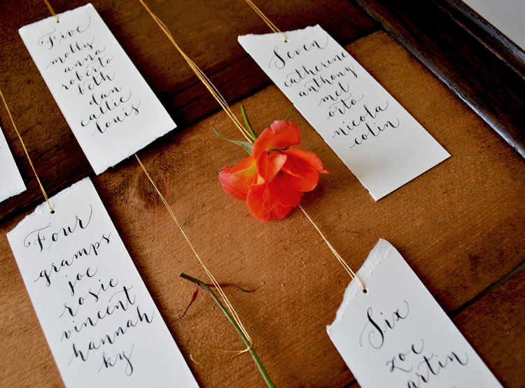 DIY Calligraphy Table Plan DIY Tutorial Flower Seating Chart