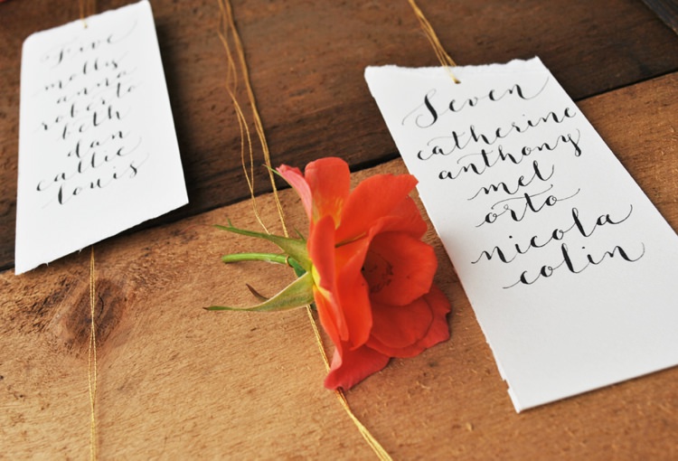 DIY Calligraphy Table Plan DIY Tutorial Flower Seating Chart