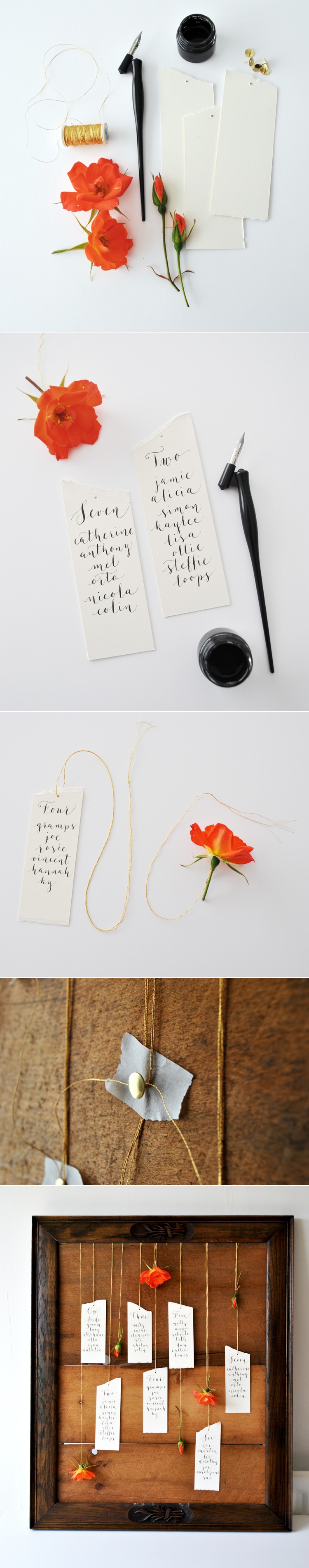 DIY Calligraphy Table Plan DIY Tutorial Flower Seating Chart