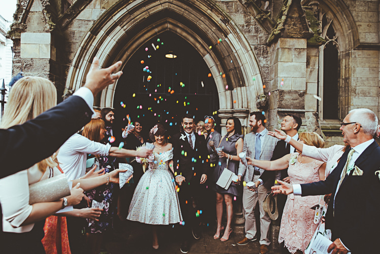 Wool Pom Pom Confetti Back Garden Vintage Pastel Seaside Wedding http://photo.shuttergoclick.com/