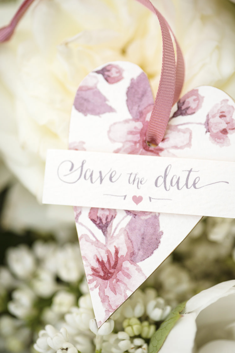 Watercolour Stationery Save the Date Quintessential English Elegant Soft Blush Blossom Wedding Ideas http://careysheffield.com/