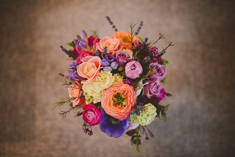 Purple Coral Bouquet Flowers Bride Bridal Pretty Street Party London Spring Flower Wedding http://www.modernvintageweddings.com/