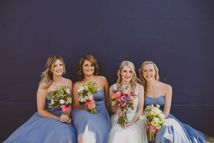 Pale Powder Blue Bridesmaid Dresses Coast Street Party London Spring Flower Wedding http://www.modernvintageweddings.com/